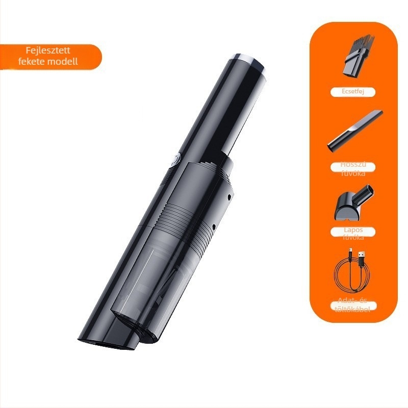 Kézi autós porszívó, vezeték nélküli, újratölthető, 7.4V, 80W, 9000Pa szívás