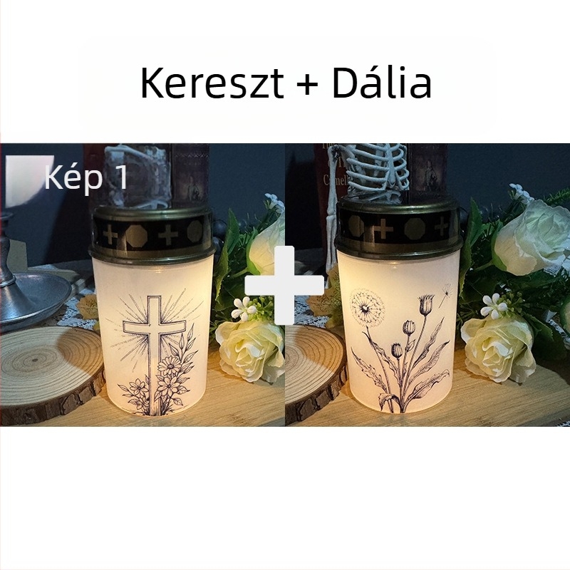 THIKIN elektronikus gyertya templomba, hengeres, PP anyagú, félig kézi és félig mechanikus kivitelezés