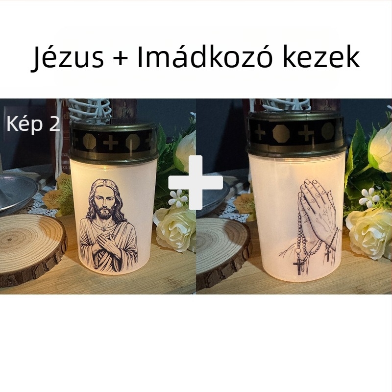 THIKIN elektronikus gyertya templomba, hengeres, PP anyagú, félig kézi és félig mechanikus kivitelezés