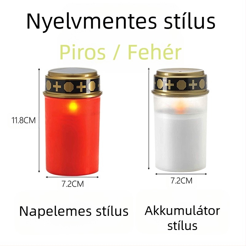 THIKIN elektronikus gyertya templomba, hengeres, PP anyagú, félig kézi és félig mechanikus kivitelezés