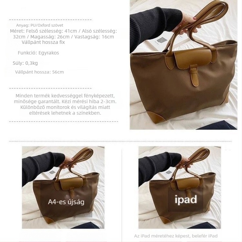 Manzhuo Nylon Tote Táska Szabadidős Utazásokhoz, Nylon Belső, Cipzáras Nyitás