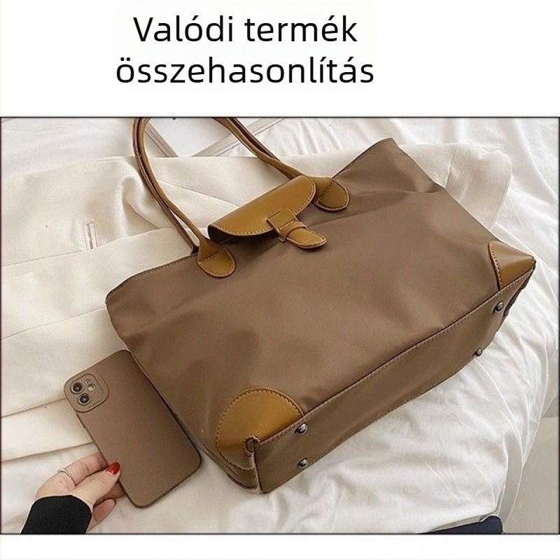 Manzhuo Nylon Tote Táska Szabadidős Utazásokhoz, Nylon Belső, Cipzáras Nyitás