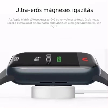 Apple Watch mágneses töltőalap C-porttal - PD töltés; mágneses töltés; kimeneti teljesítmény 2,5–5 W; állványos töltő; kompatibil Apple Watch Series