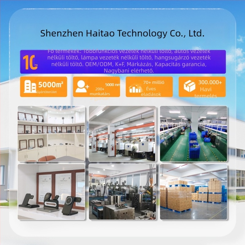 3-az-1-ben vezeték nélküli töltő mágneses hajlított tartóval iPhone-hoz – teleszkópos kivitel, 15W-ig, QC3.0