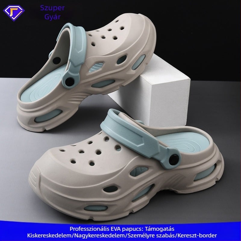 Férfi mindennapi szandál vastag EVA talppal, perforált felsőrész, EVA talp, injekciós formázású talp, nyár (Talp: EVA; Felsőrész: EVA; Szüetal: EVA; Talp: Injection-Molded; Szezon: Nyár)