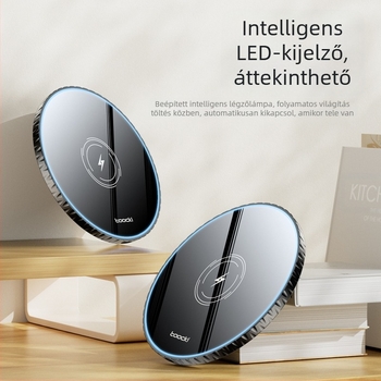 Toocki 3-in-1 asztali vezeték nélküli töltő 15W PD protokollal és mágneses töltéssel, Bluetooth fülhallgatókhoz és az iPhone 15 sorozathoz