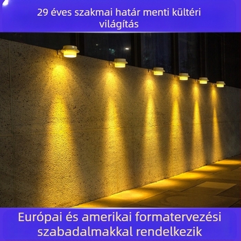 Napelemes kertvilágítás kültéri használatra, dekoratív falfény a kerthez és a kerítéshez