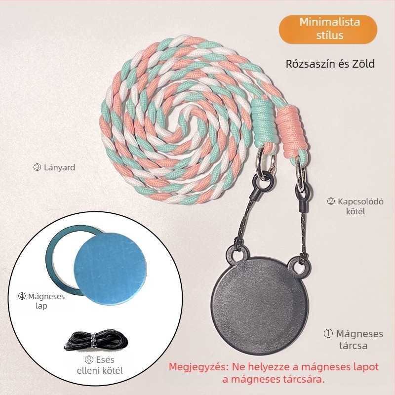 Két színű mágneses telefonmedál – MagSafe-kompatibilis, szőtt nyakpánt