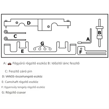 BMW N43 motor időzítő eszköz, vezérműtengely rögzítő eszköz, No. 45 acél, Súly 4,55
