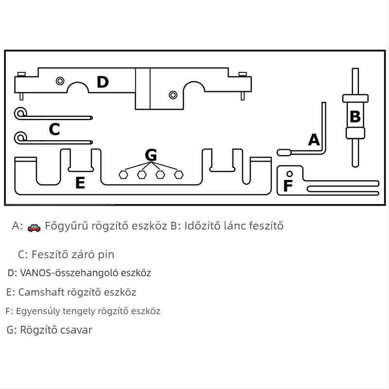 BMW N43 motor időzítő eszköz, vezérműtengely rögzítő eszköz, No. 45 acél, Súly 4,55