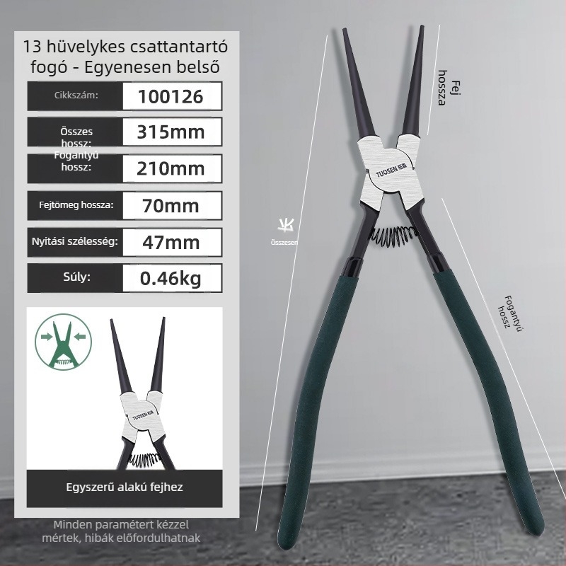 Tuosen circlip fogó – 90° fej, tömeg 0,50, cserélhetetlen fej