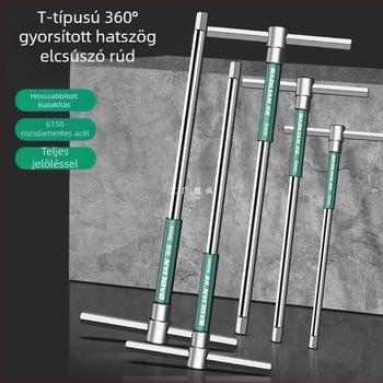 T-formájú, nagy sebességű hatszögletű aljzatkulcs