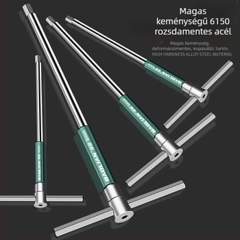 T-formájú, nagy sebességű hatszögletű aljzatkulcs