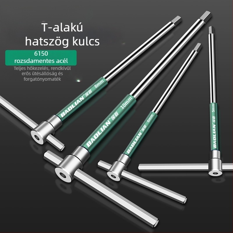 T-formájú, nagy sebességű hatszögletű aljzatkulcs