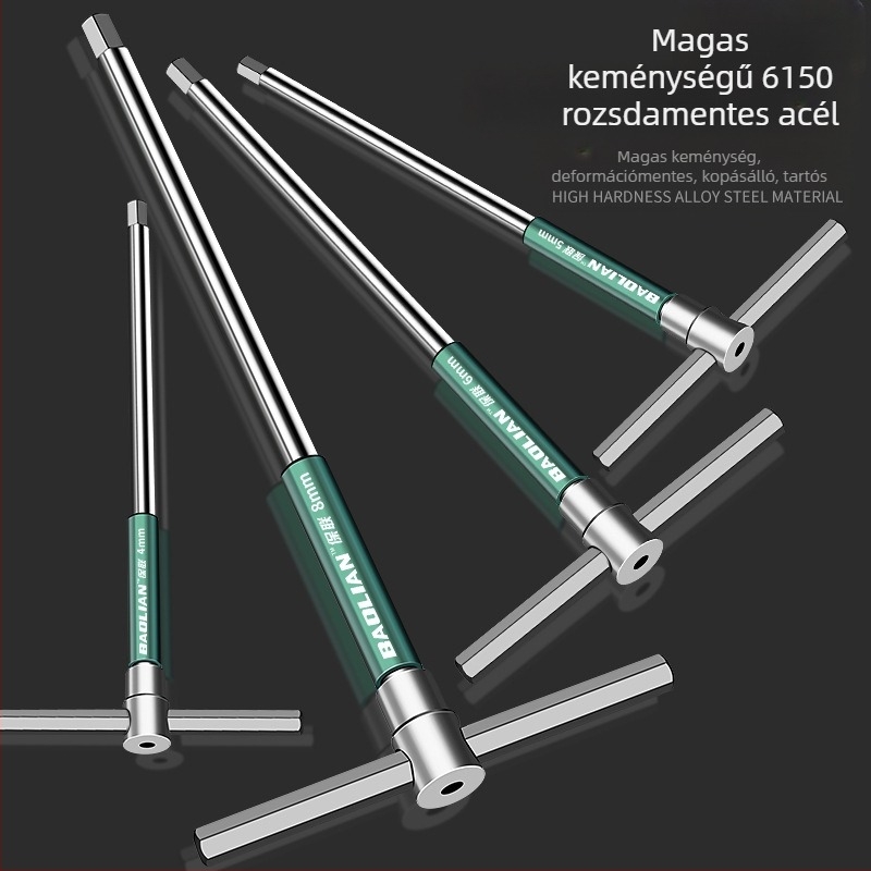 T-formájú, nagy sebességű hatszögletű aljzatkulcs