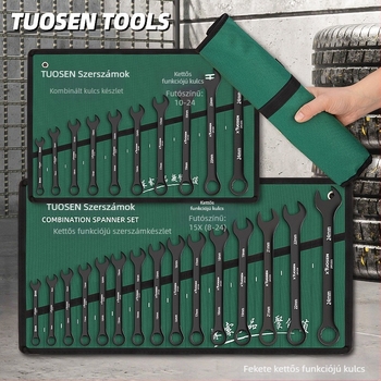 Autójavítási kombinált kulcs, XTUOSEN, magas széntartalmú acél, Blacken felületkezelés