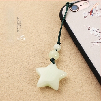 Fényes kő védő csillag – telefonhurok medál, uniszex pár stílus, modern minimalista