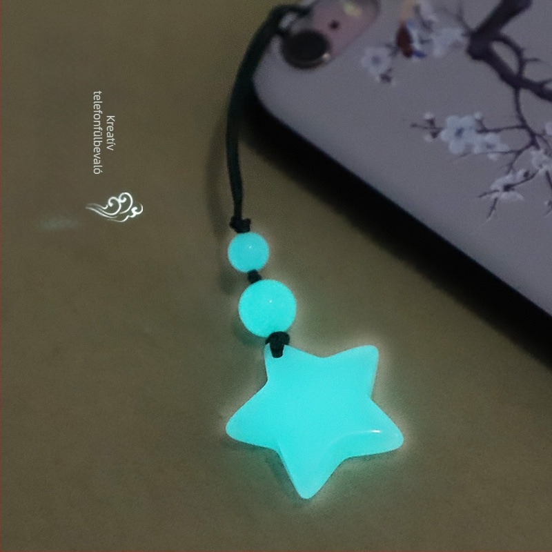 Fényes kő védő csillag – telefonhurok medál, uniszex pár stílus, modern minimalista