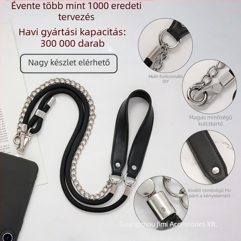 Ötvözetből készült DIY telefonnyaklánc, Ins stílus, kulcstartó medállal, levehető DIY elem