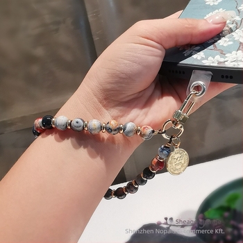 Zhenge mobiltelefon zsinór – kézzel készített, uniszex, fém csatával