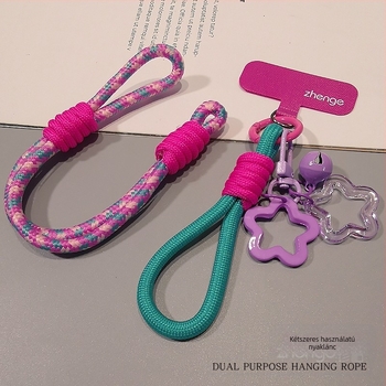 Női telefonhurok csuklóra, fonott, állítható, kétfunkciós, kézzel készített, geometriai medál