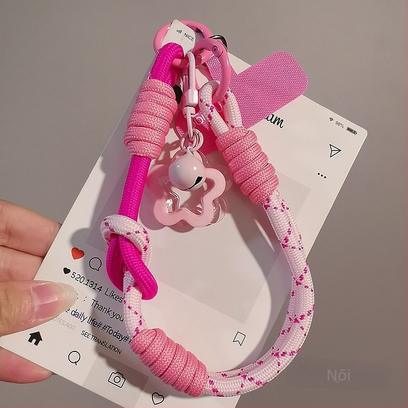 Női telefonhurok csuklóra, fonott, állítható, kétfunkciós, kézzel készített, geometriai medál