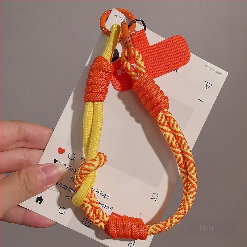 Női telefonhurok csuklóra, fonott, állítható, kétfunkciós, kézzel készített, geometriai medál