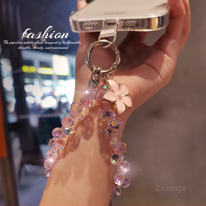 Kézzel készített telefonlánc kristály medállal, nőknek, geometriai medál, többfunkciós