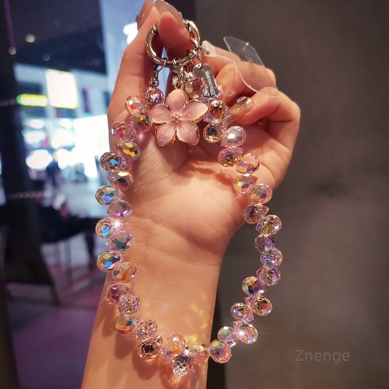 Kézzel készített telefonlánc kristály medállal, nőknek, geometriai medál, többfunkciós