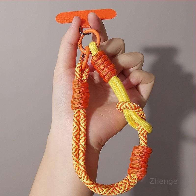 Telefon-zsinór csuklóhoz és hüvelykujjon – állítható, fonott zsinór, kézzel készített, multifunkcionális, Zhenge