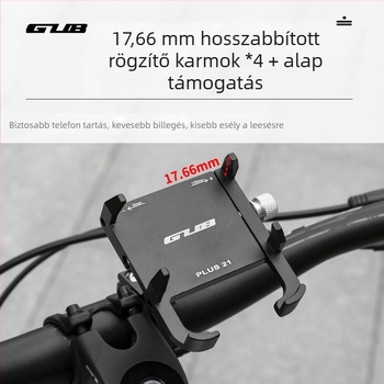 GUB PLUS21 Fém navigációs tartó kerékpárhoz és motorkerékpárhoz hosszabbító szorítóval és telefontartóval