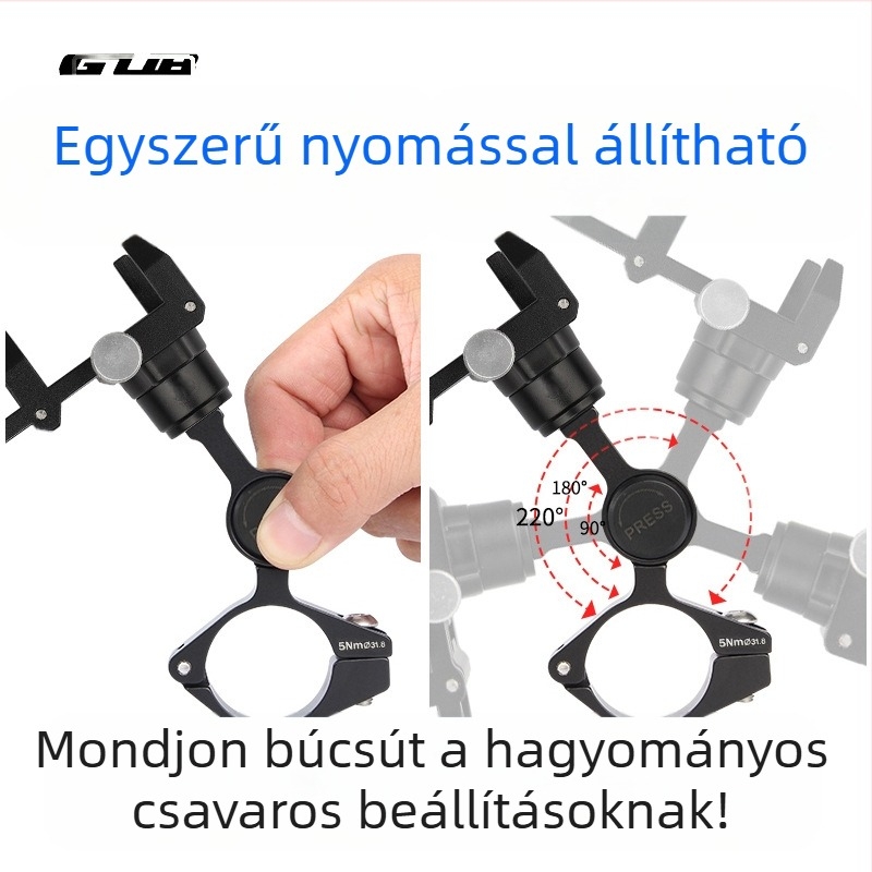 GUB PLUS21 Fém navigációs tartó kerékpárhoz és motorkerékpárhoz hosszabbító szorítóval és telefontartóval