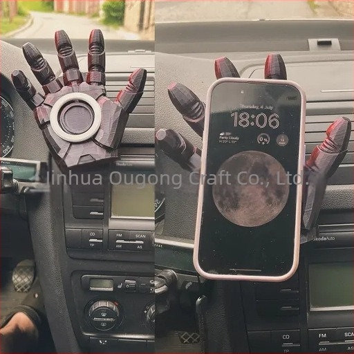 Autóba illő mágneses telefon tartó 3D nyomtatott Iron Man dizájnnal, töltőalap, PLA anyag, tenyér alakú, modern művészeti stílus
