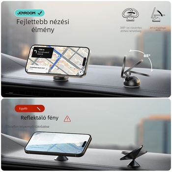 Mágneses telefon-tartó az autó műszerfalára – mini kompakt, univerzális, mágneses rögzítés