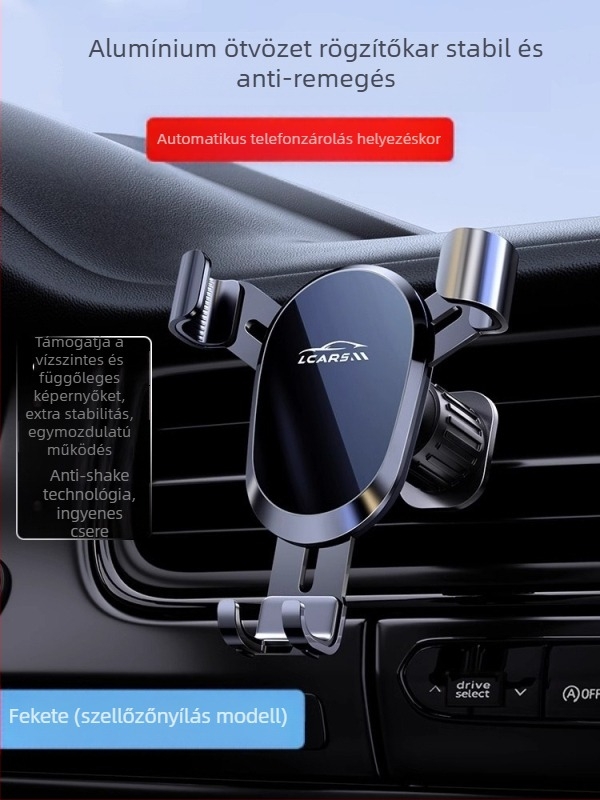 LCARS alumínium univerzális autós tartó szívócsészével, gravitációs támasz és automatikus zárás navigációhoz