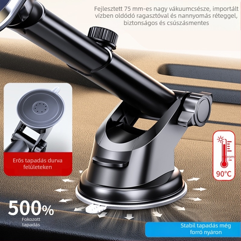 LCARS alumínium univerzális autós tartó szívócsészével, gravitációs támasz és automatikus zárás navigációhoz