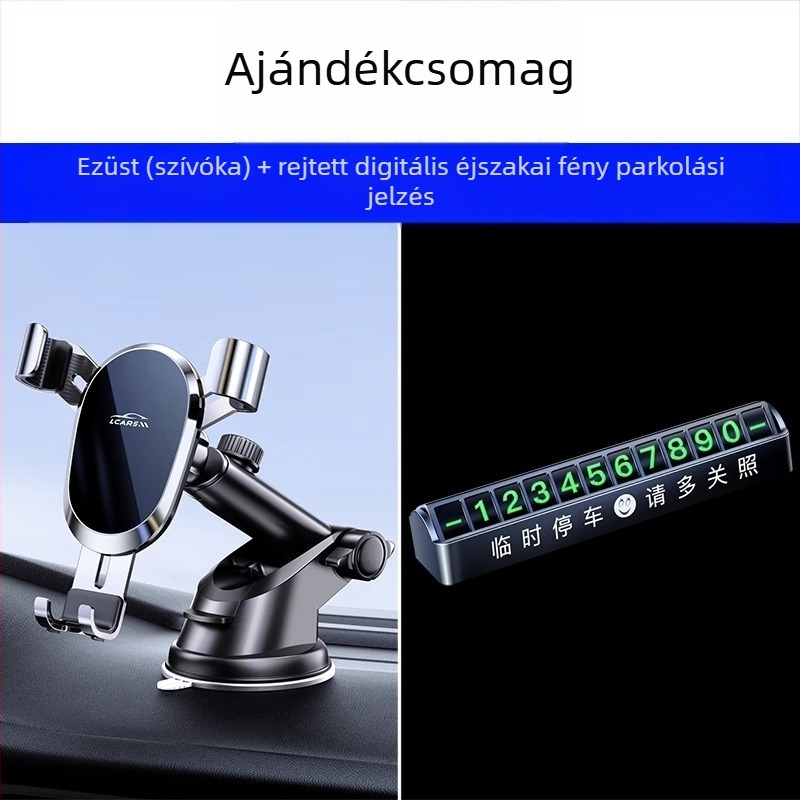 LCARS alumínium univerzális autós tartó szívócsészével, gravitációs támasz és automatikus zárás navigációhoz