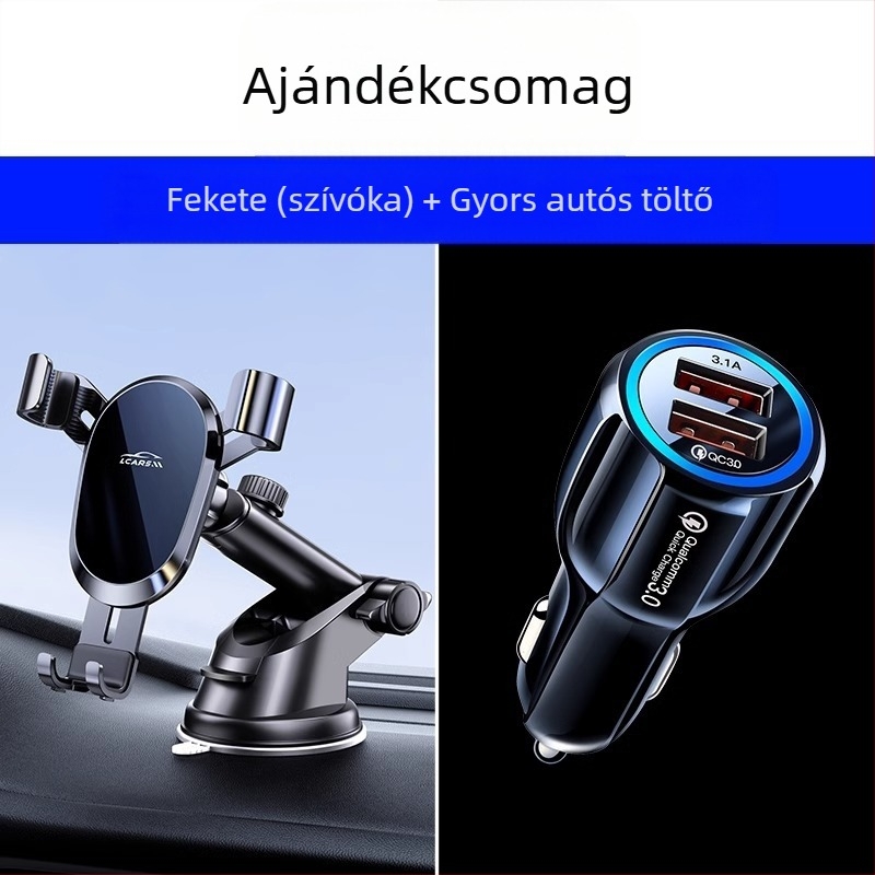 LCARS alumínium univerzális autós tartó szívócsészével, gravitációs támasz és automatikus zárás navigációhoz