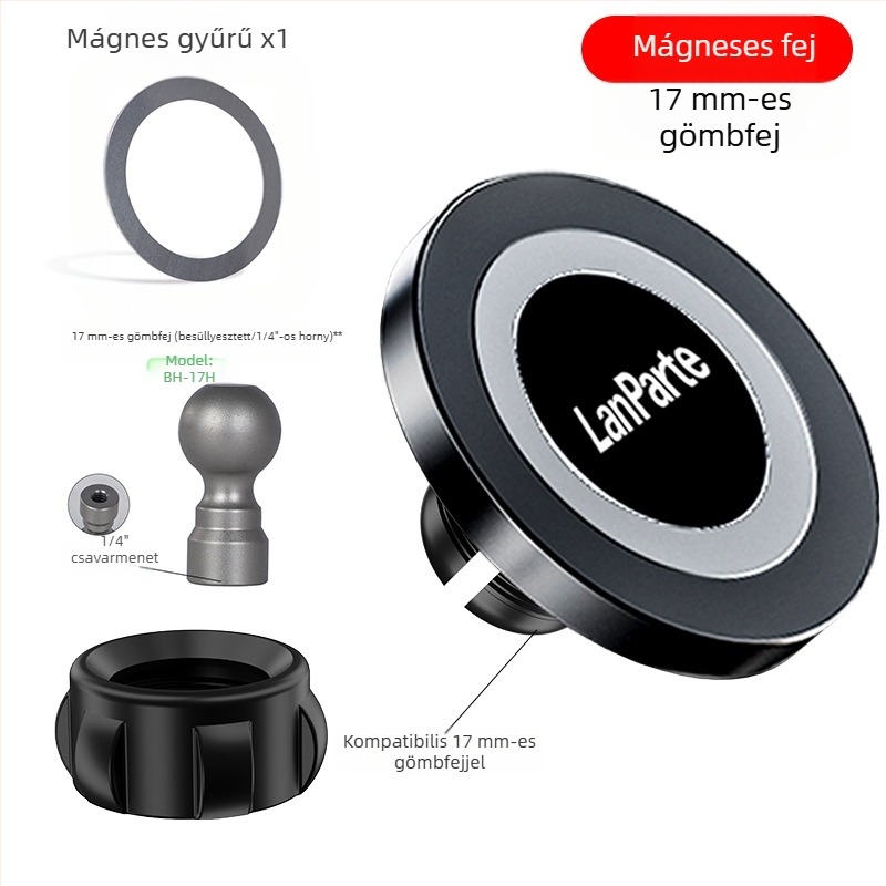 MagSafe mágneses autós telefontartó vákuumos rögzítéssel – műszerfalra szerelhető, telefon, tablet és navigáció, 15W