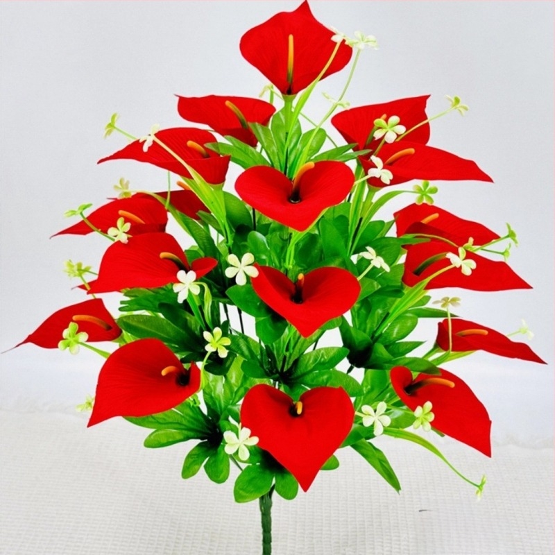 18-fejű matt textile Calla Lily csokor, művirágok