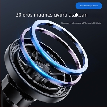 Yesido mágneses autós telefontartó, körkörös szellőzőnyílásra szerelhető, műanyag kivitel