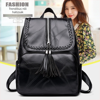 Mai Baili PU bőrből készült női hátizsák rojtokkal, retro európai–amerikai stílus, mindennapi hátizsák cipzárral, puha bélés, vízálló és kopásálló, háromdimenziós kialakítású