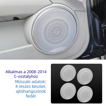 Mercedes-Benz W204 C-Class belső kürtfedél Berlin Sound, dekoratív hangfal matricával, rozsdamentes acélból, logó nélkül, testreszabás nélkül