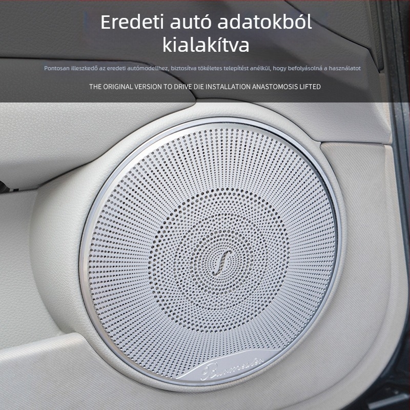 Mercedes-Benz W204 C-Class belső kürtfedél Berlin Sound, dekoratív hangfal matricával, rozsdamentes acélból, logó nélkül, testreszabás nélkül