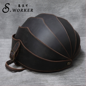 Uniszex valódi bőr hátizsák felső réteggel, retro stílus, kapacitás 20 L alatt, nyitás Draasher csattal