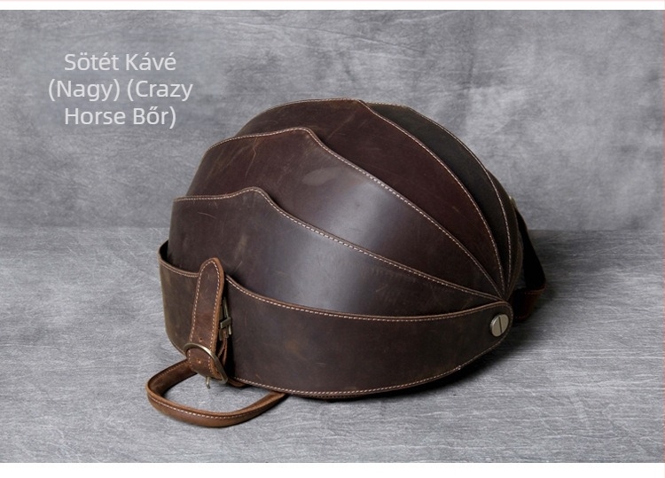 Uniszex valódi bőr hátizsák felső réteggel, retro stílus, kapacitás 20 L alatt, nyitás Draasher csattal