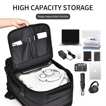 Uniszex hátizsák, vízálló membránnal, 20–35 literes kapacitás, városi minimalist stílus, légáteresztő