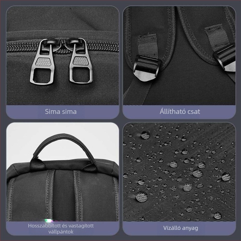 Uniszex nylon laptop hátizsák, vízálló, kapacitás 20–35L, levegő-párnás vállpántok