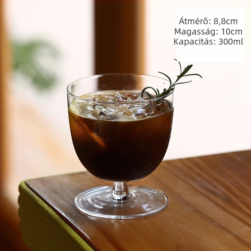 Teás pohár - üvegből, új kínai stílus, egyrétegű, hat darabos készlet, logó nyomtatása elérhető