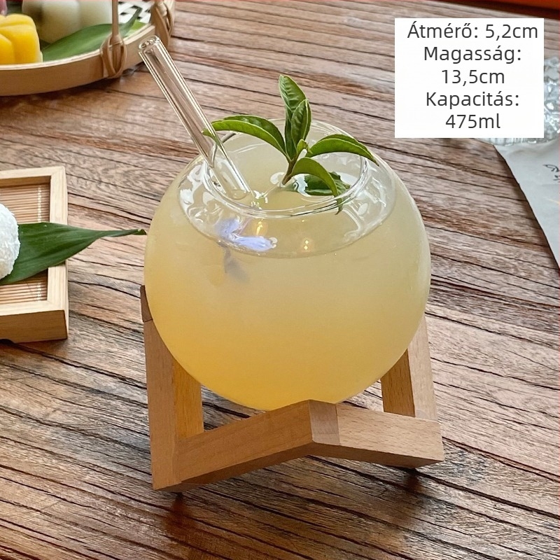 Teás pohár - üvegből, új kínai stílus, egyrétegű, hat darabos készlet, logó nyomtatása elérhető